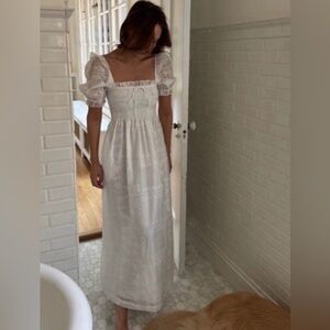 Caroline Constas White Patchwork Organza Dress